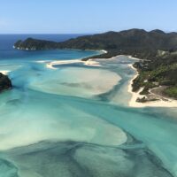 Awaroa Bay, New Zealand shown from above