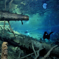 Divers in a lake in Austria