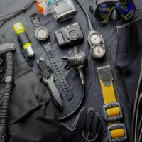 scuba diving gear laid out shutterstock image