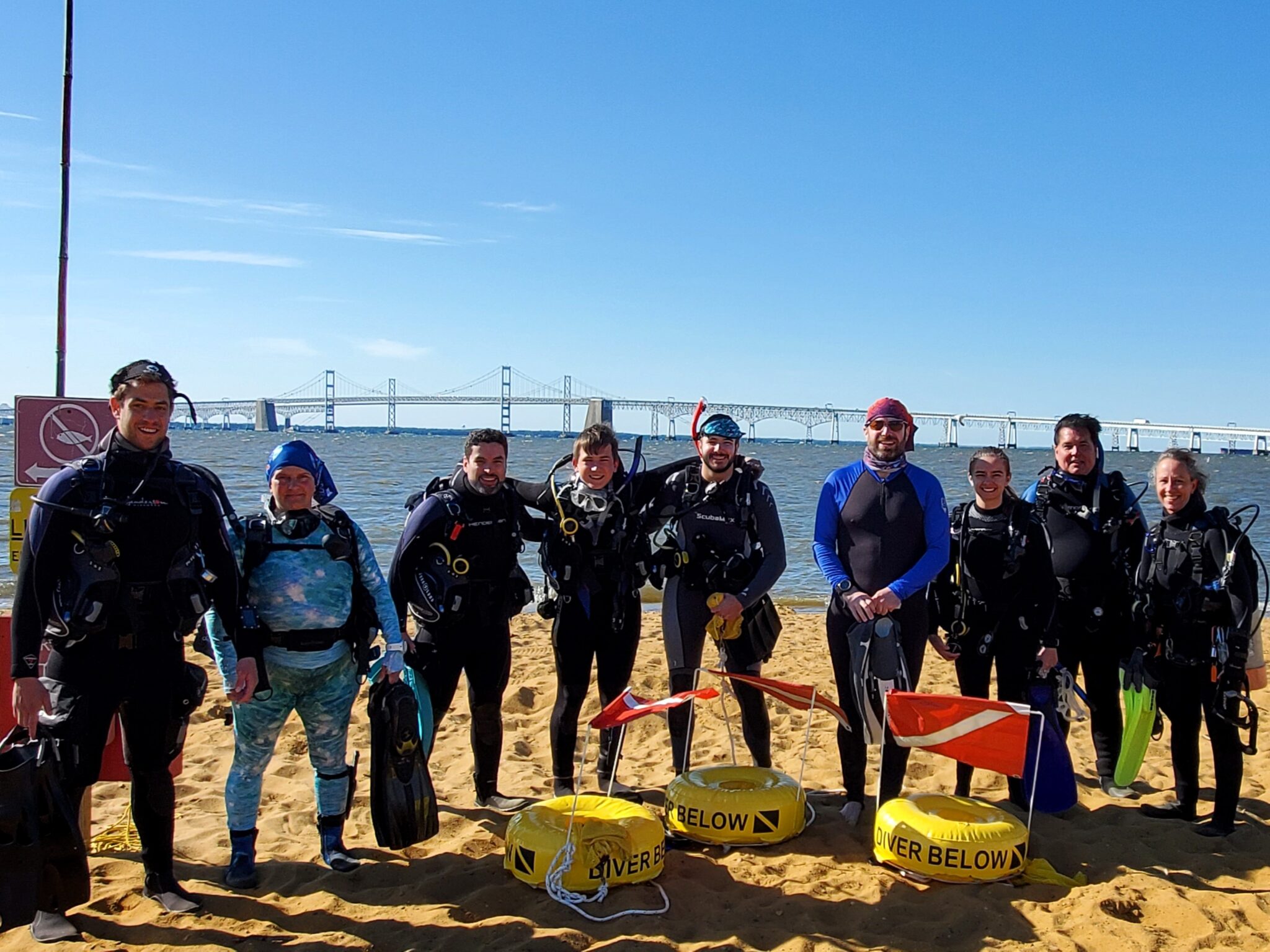 Heather Tallent and Jonas Furberg with other divers ocean torchbearers