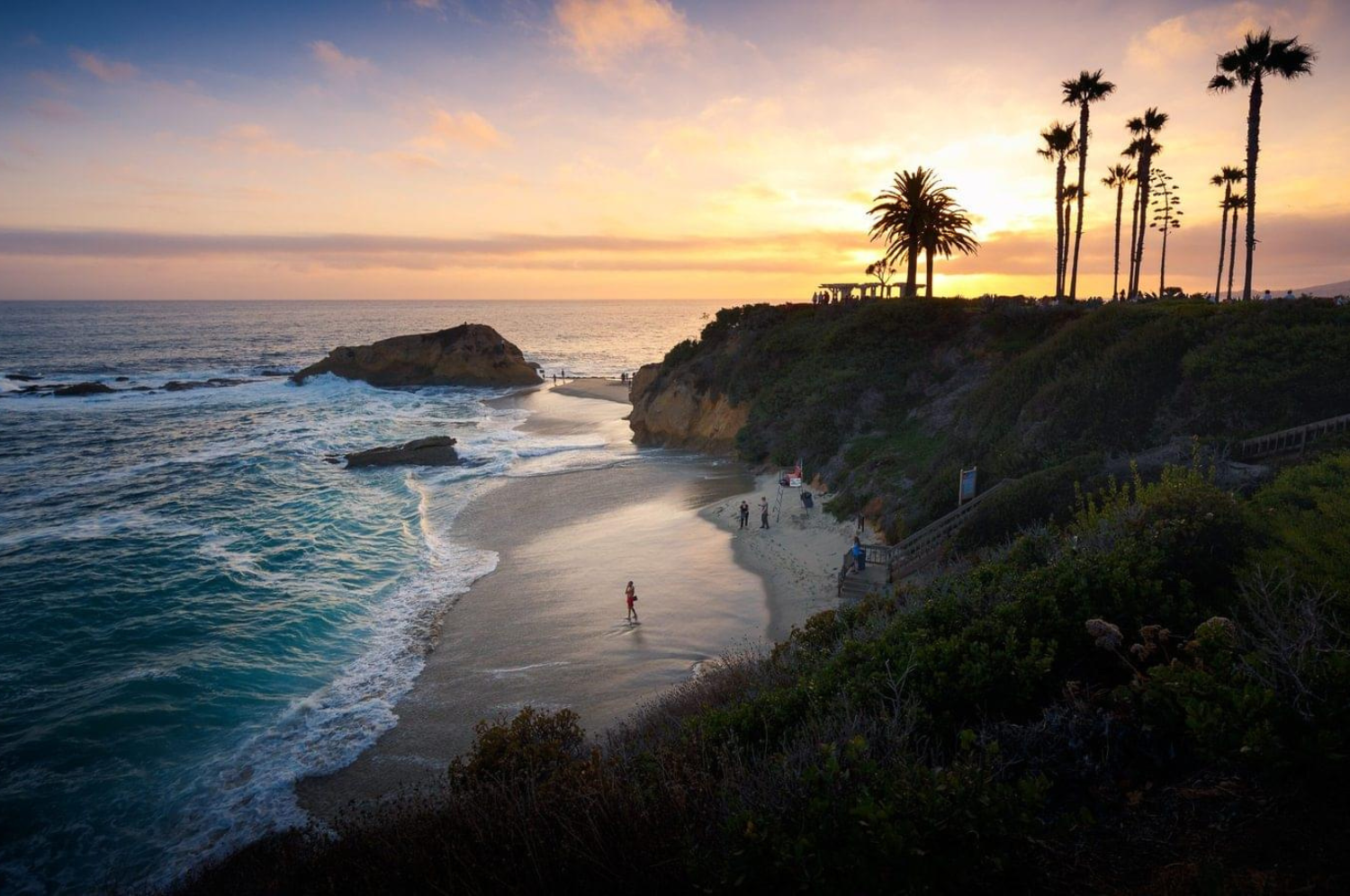 Landscape image of Southern California at sunset.