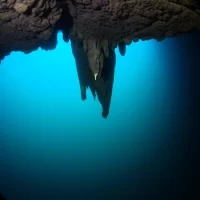 rock overhang underwater