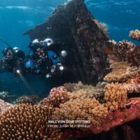 padi tec40 course participants dive a coral reef