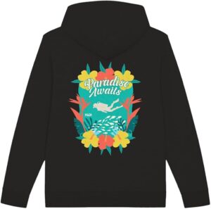 Paradise awaits scuba diver hoodie