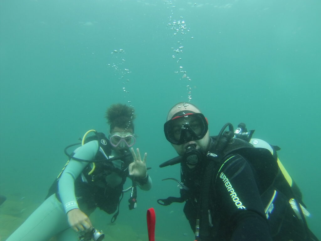 Two divers in Lake Malawi