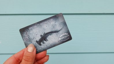 a PADI AWARE certification card