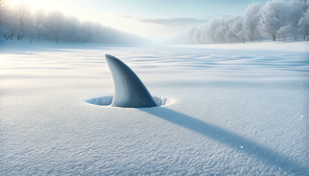 Front Yard Snow Shark Sculpture Wows in the USA