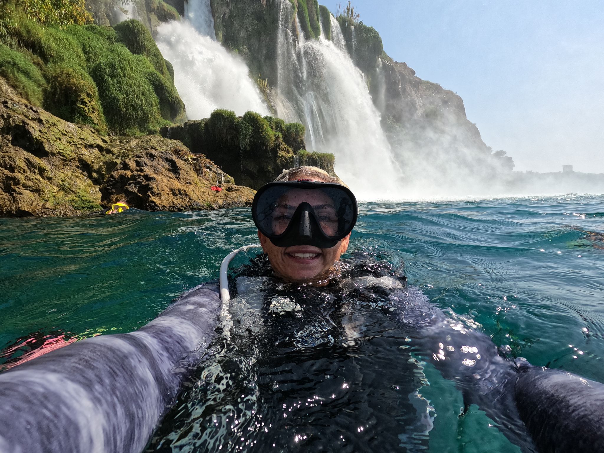 Diver taking a selfie at the surface