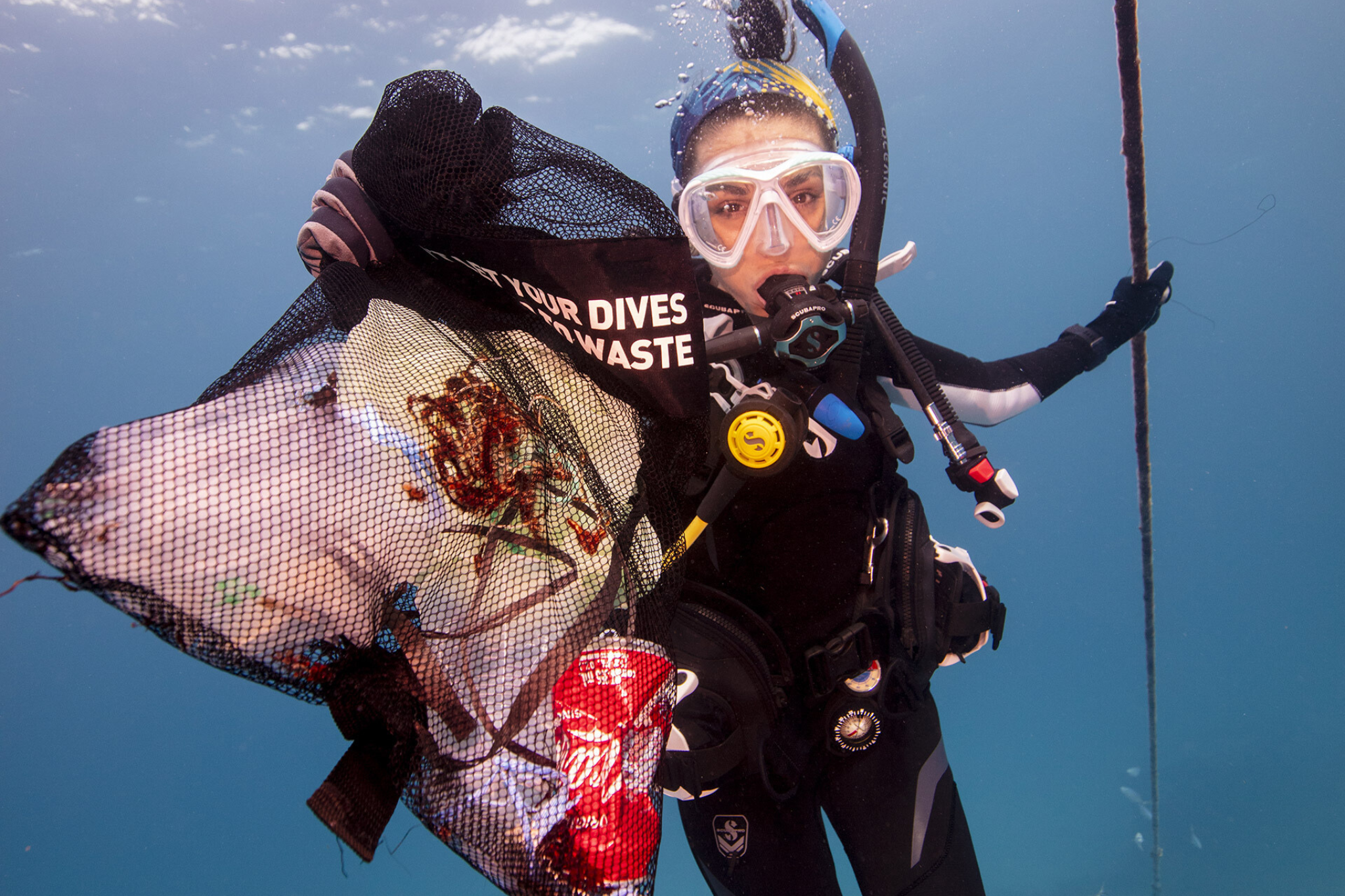 Image of a diver doing an underwater cleanup