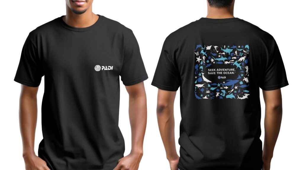 man-wearing-PADI-limited-design-shirt