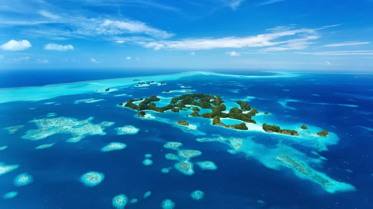 an aerial shot of Palau