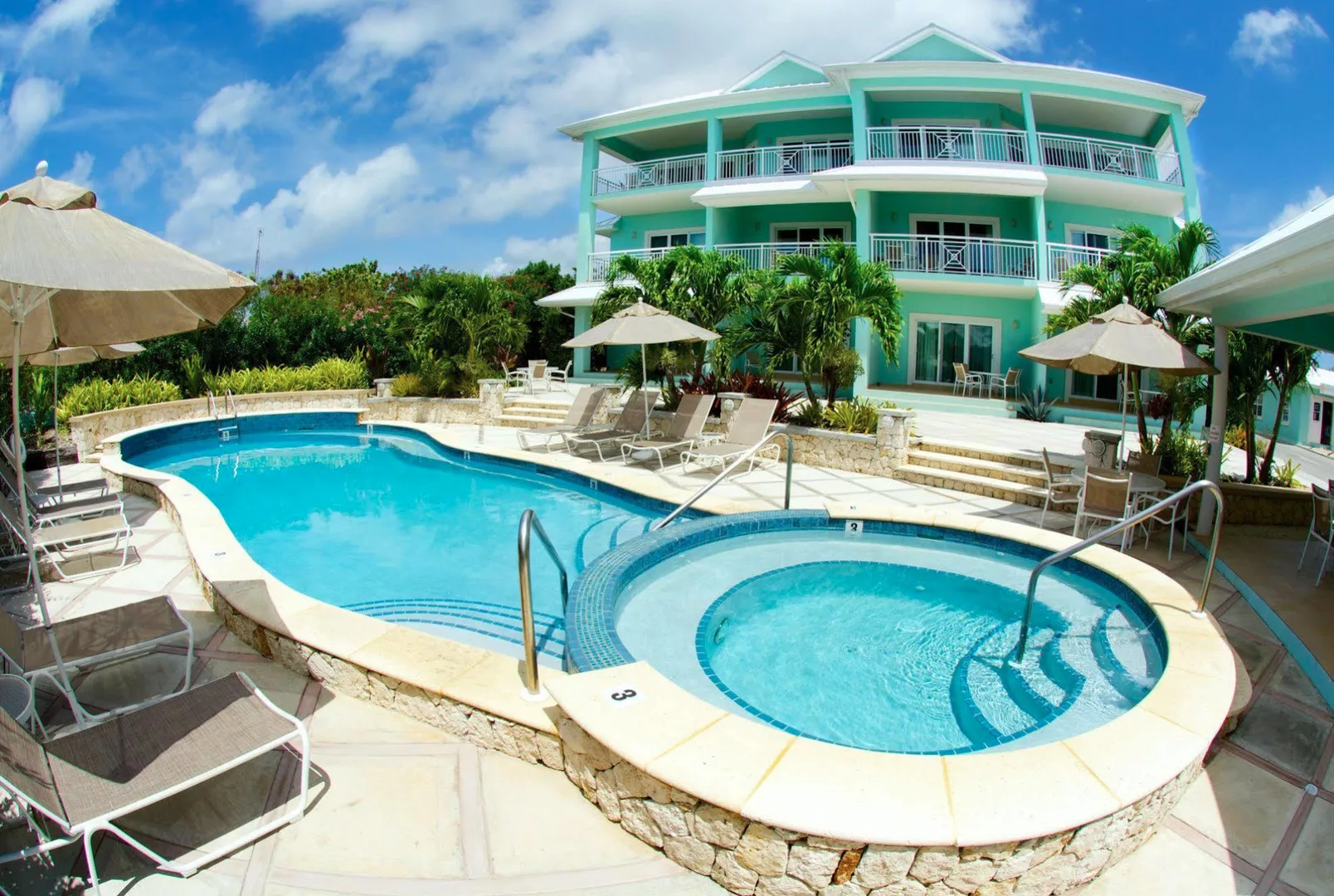 Compass Point Dive Resort pool in the Cayman Islands