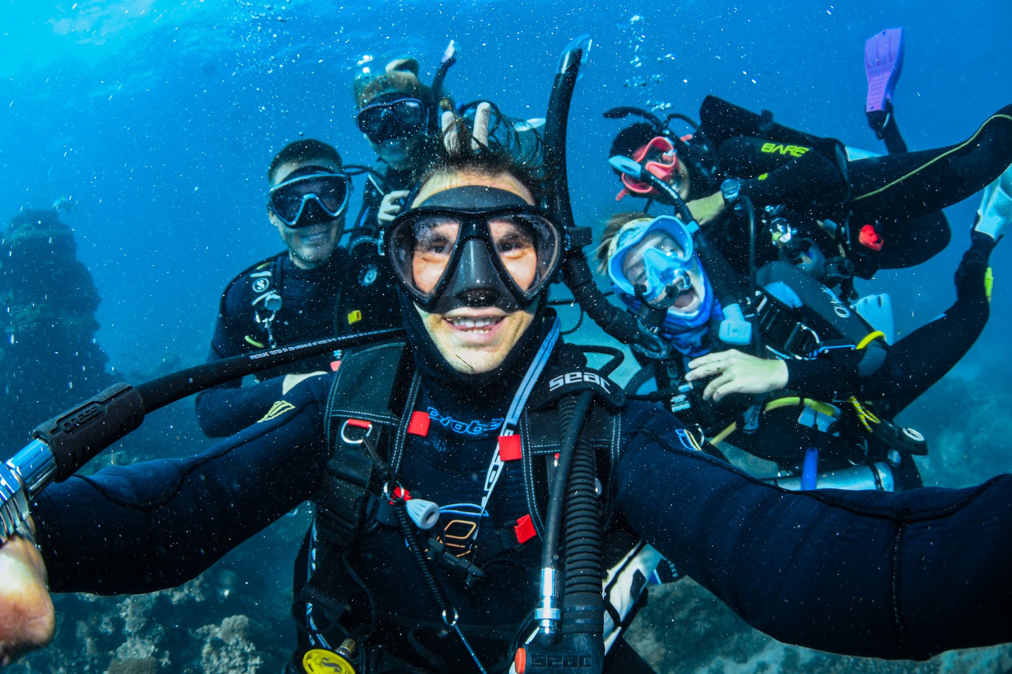 Instructor Development Course team during a fun dive on the Great Barrier Reef