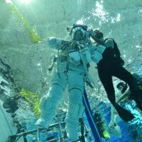 Arielle Valdez in the NASA buoyancy lab