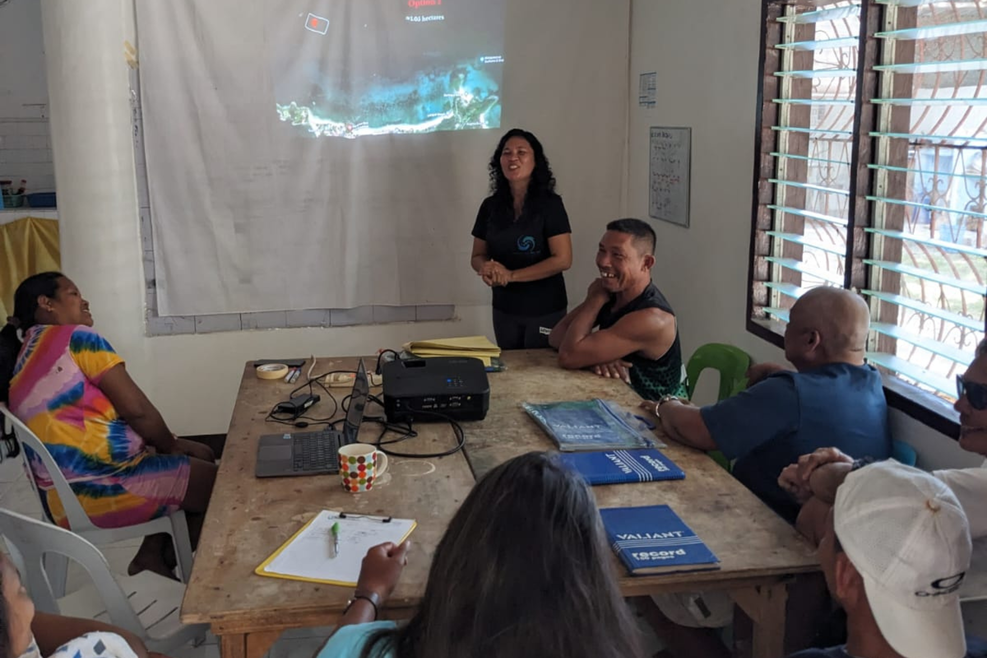 People and the Sea discussing reserve boundaries with local fishers