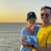 Family picture of Manuel, Alana and their new baby
