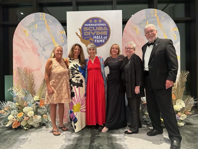 Margo Peyton and friends at the International Scuba Diving Hall of Fame Induction Ceremony