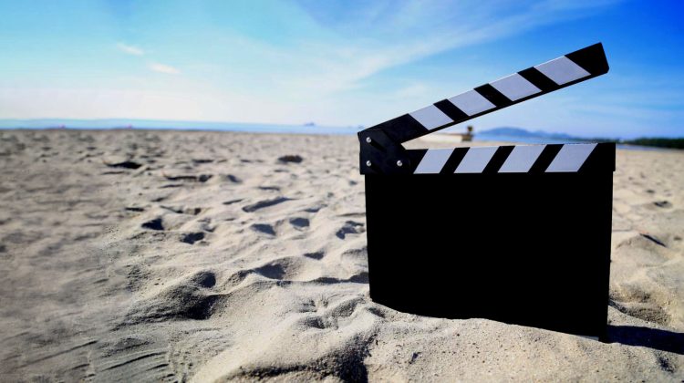 Blank Film Slate on Sand