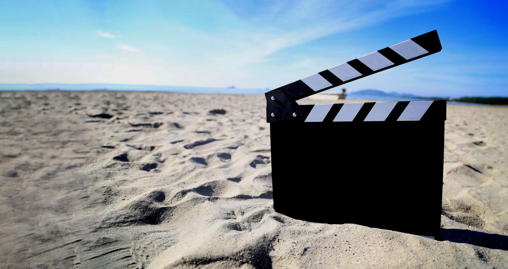 Blank Film Slate on Sand