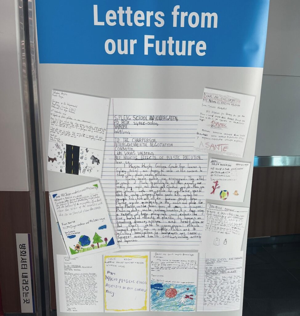 a picture of letters about the plastic problem from kids around the world