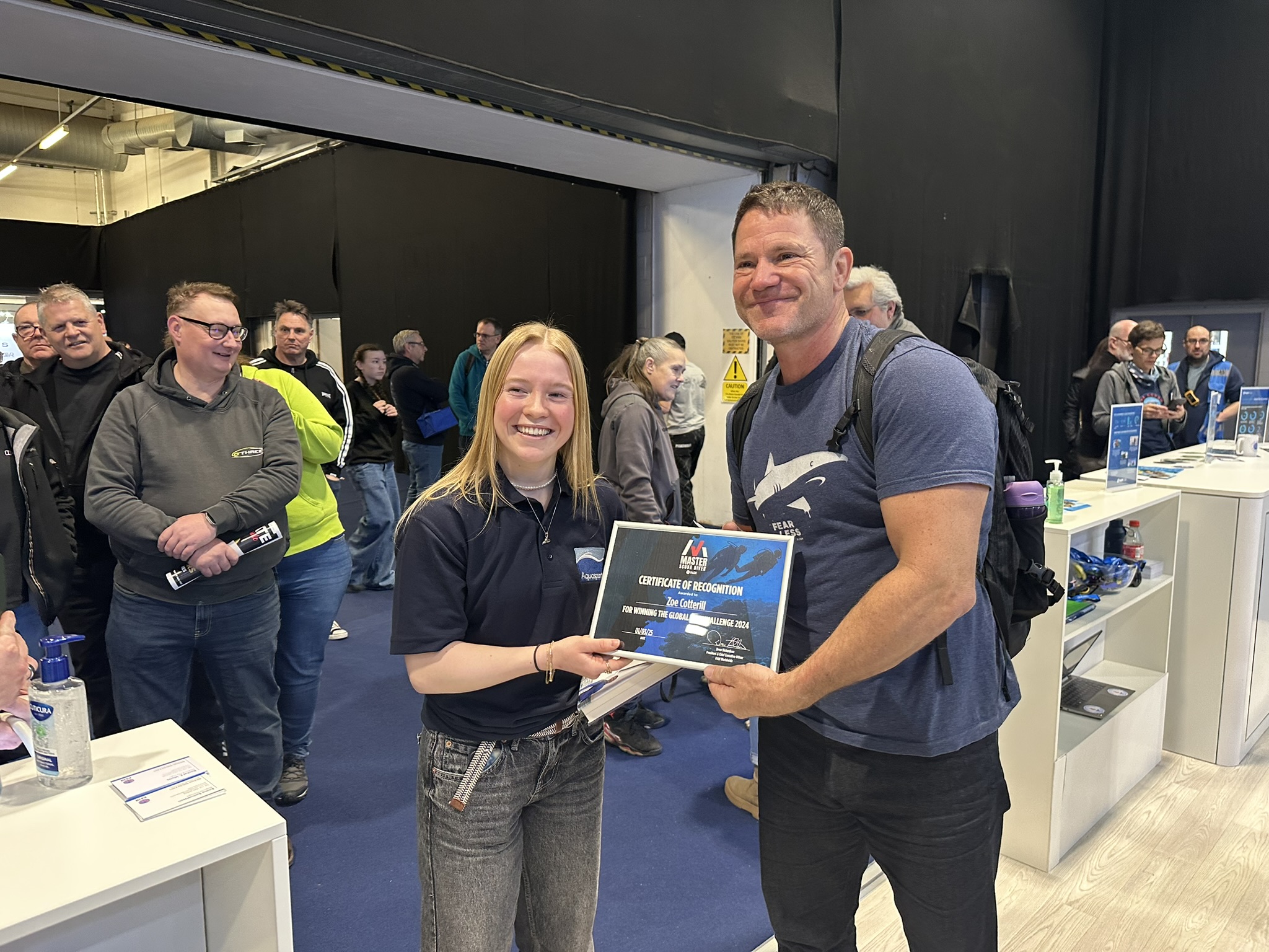 competition winner Zoe Cotterill with Steve Backshall
