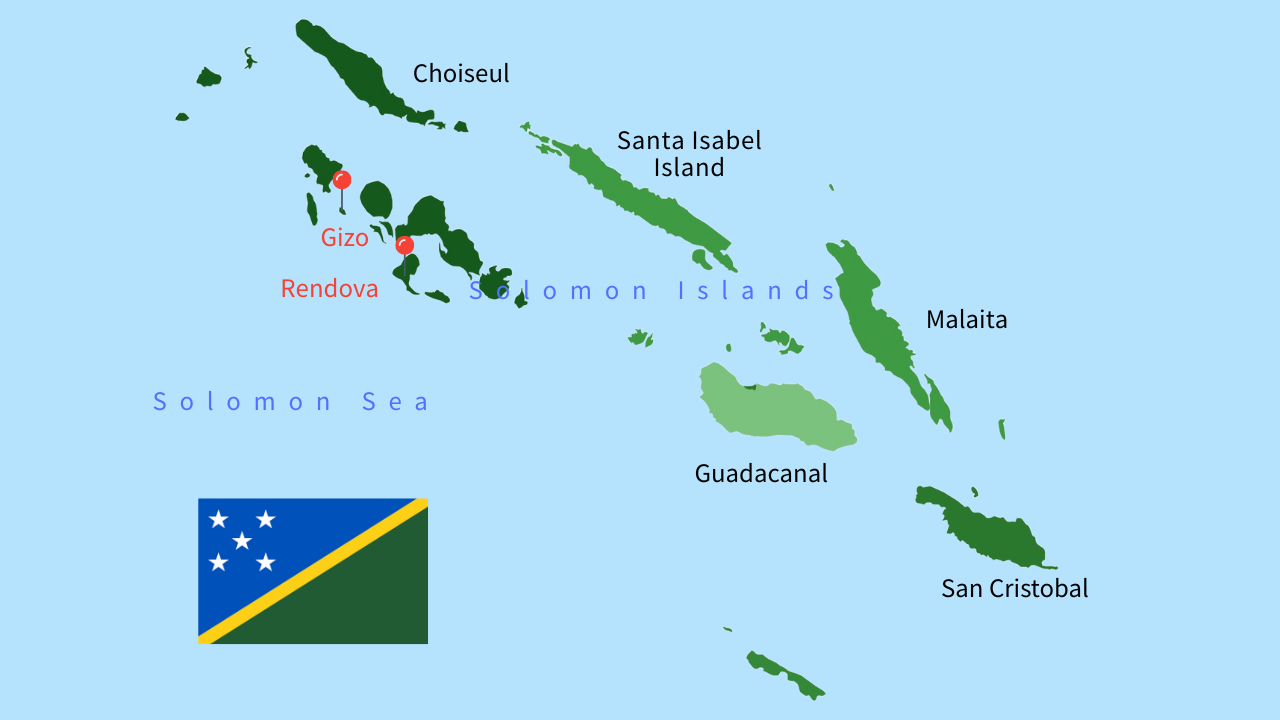 A map of the Solomon Islands