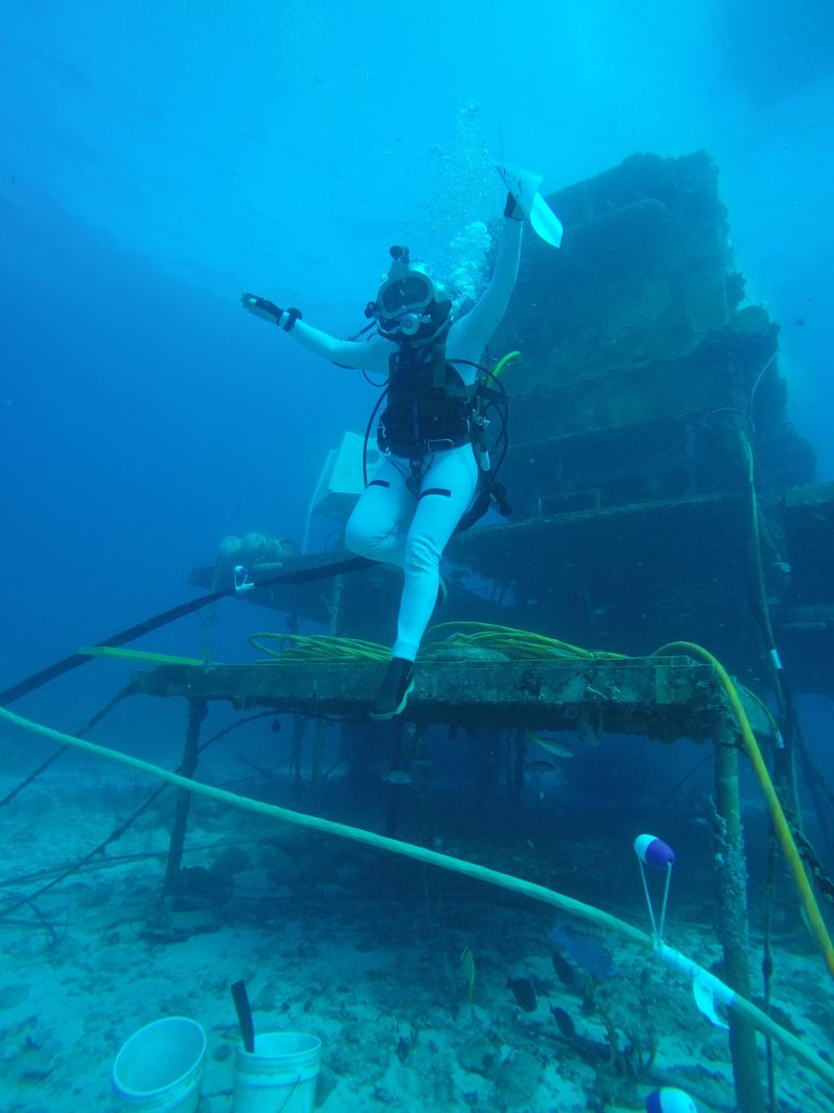 Dawn Kernagis of the DEEP team conducts underwater research for NASA