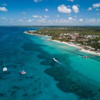 An aerial view of the Bayahibe coastline, Dominican Republic