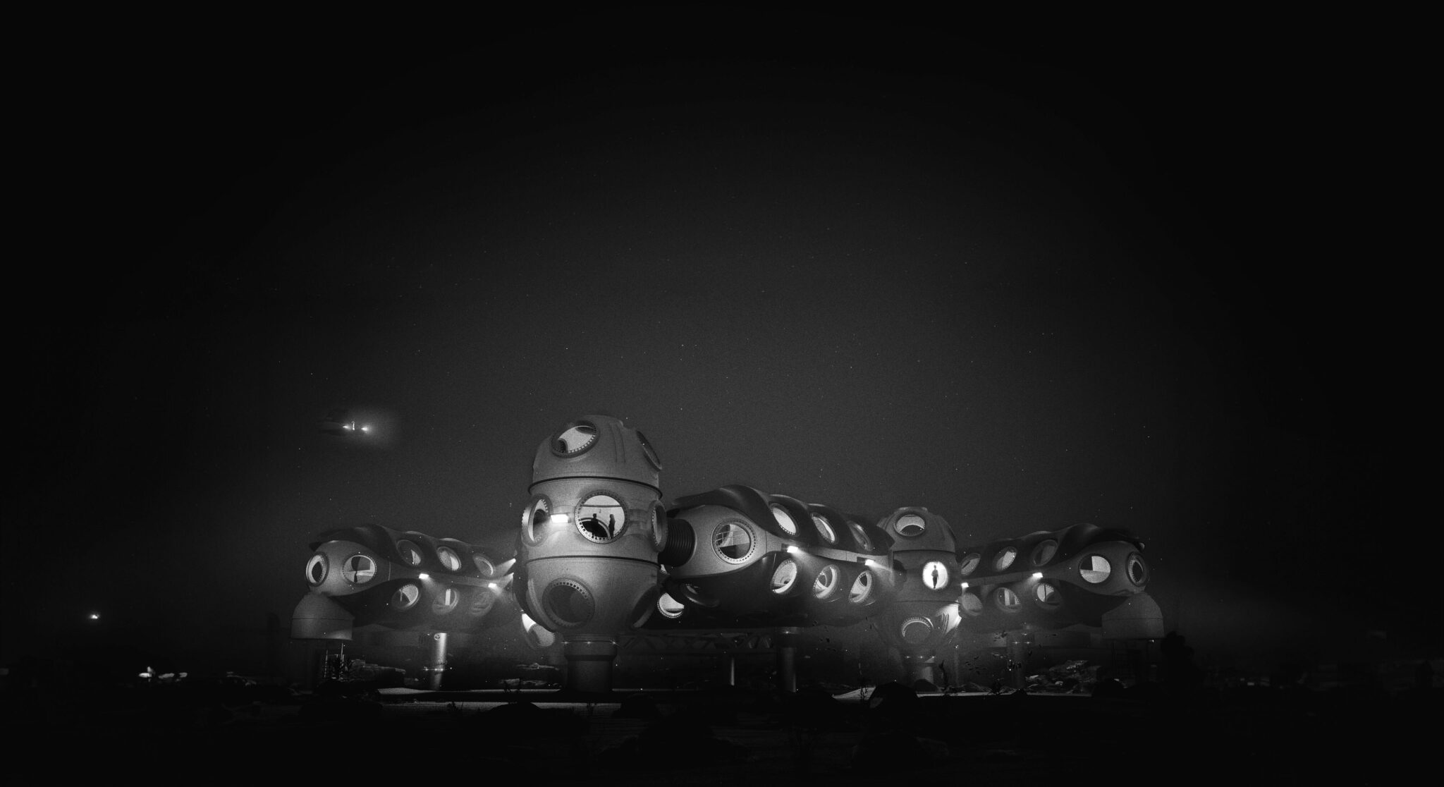 DEEP undersea habitats for humans in Black and White