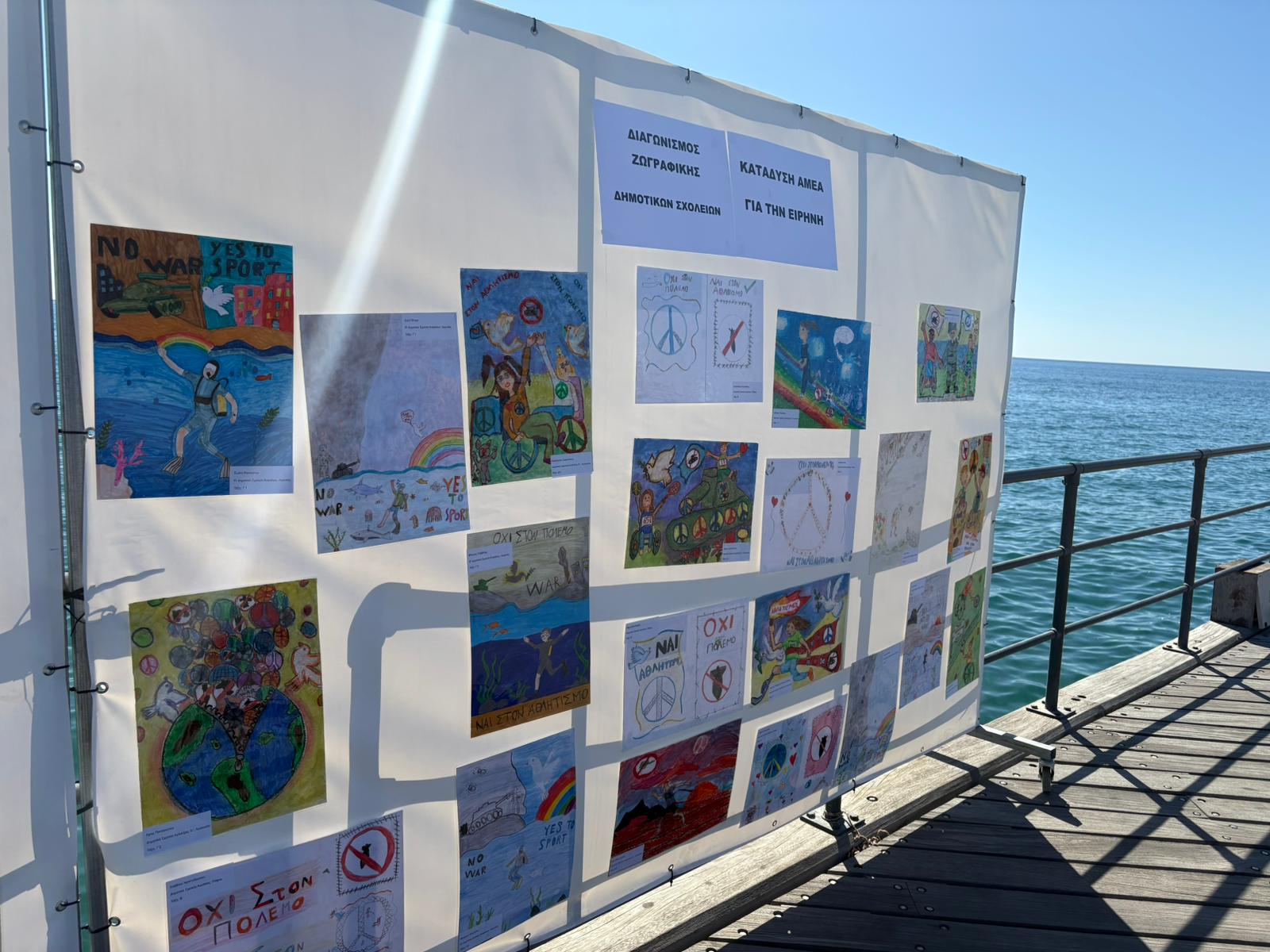 Murale con dipinti per Diving for Peace 2025 a Cipro