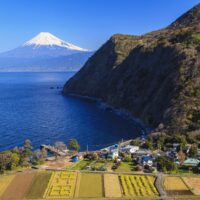 Suruga Bay and Mt. Fuji seen from Nishiizu Ita, Shizuoka, Japan