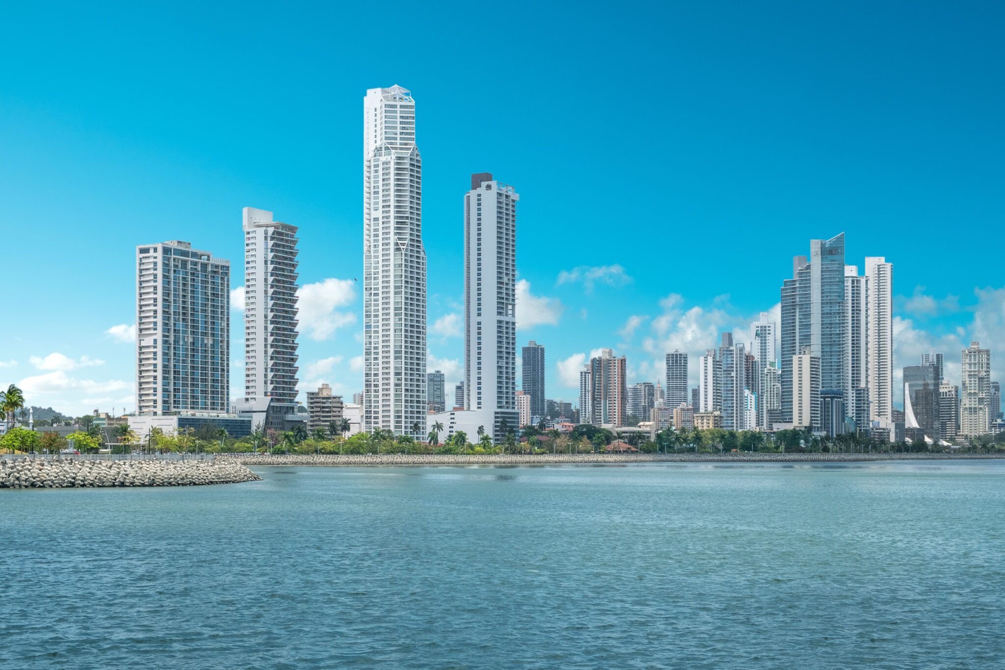 The skylines of Panama City, Panama
