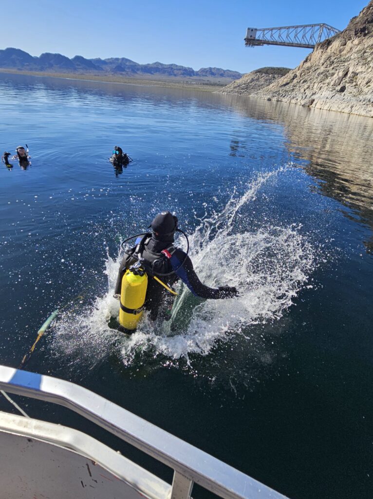 Scuba Boat Entry at Lake Mead