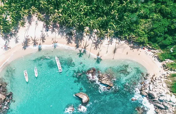 Aerial view of Colombia coastline