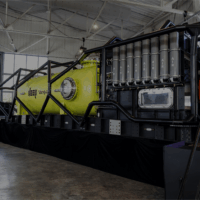 Photo showing the exterior of Deep's Vanguard subsea human habitat