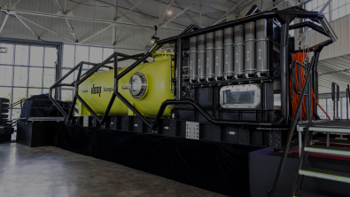 Photo showing the exterior of Deep's Vanguard subsea human habitat