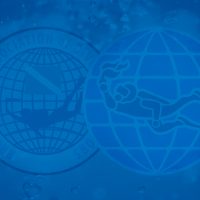 Faded padi logo on a blue background