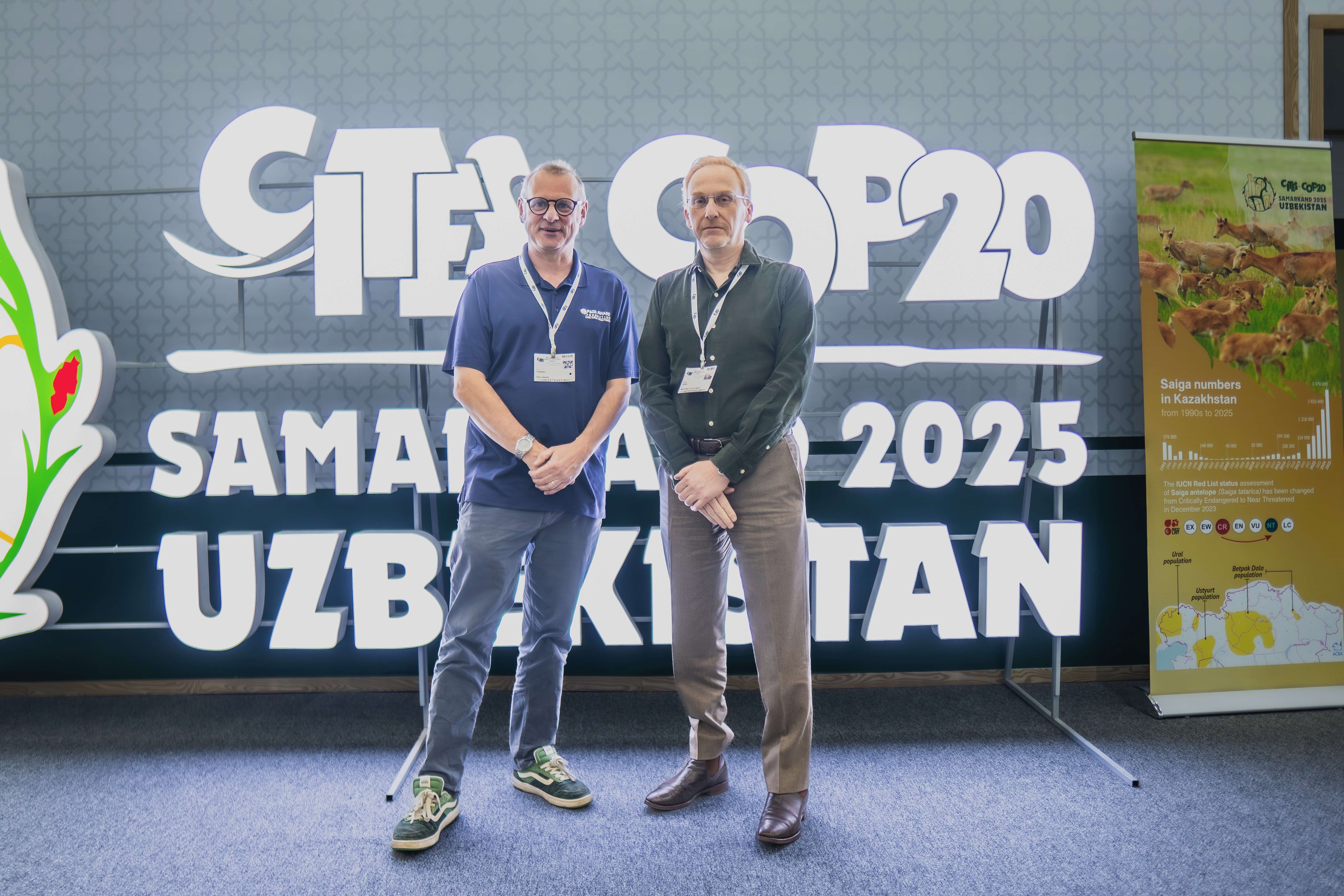 Tiw-mannen voor het COP20-bord van CITES