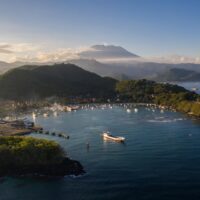 drone view of padangbai bali
