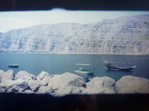 Vintage photo of a bay in Musandam in Oman