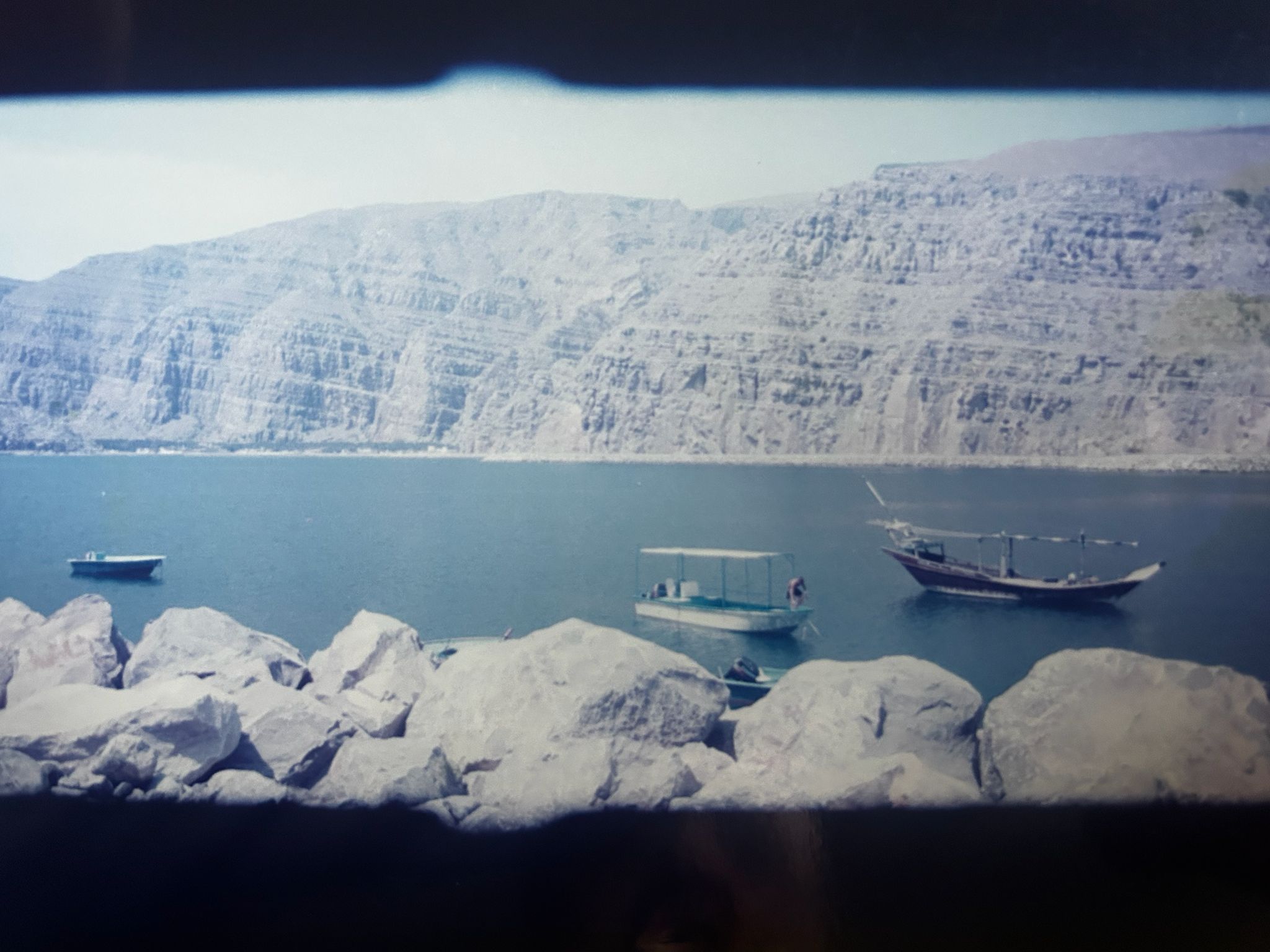 Vintage photo of a bay in Musandam in Oman