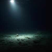 light shining down into dark water