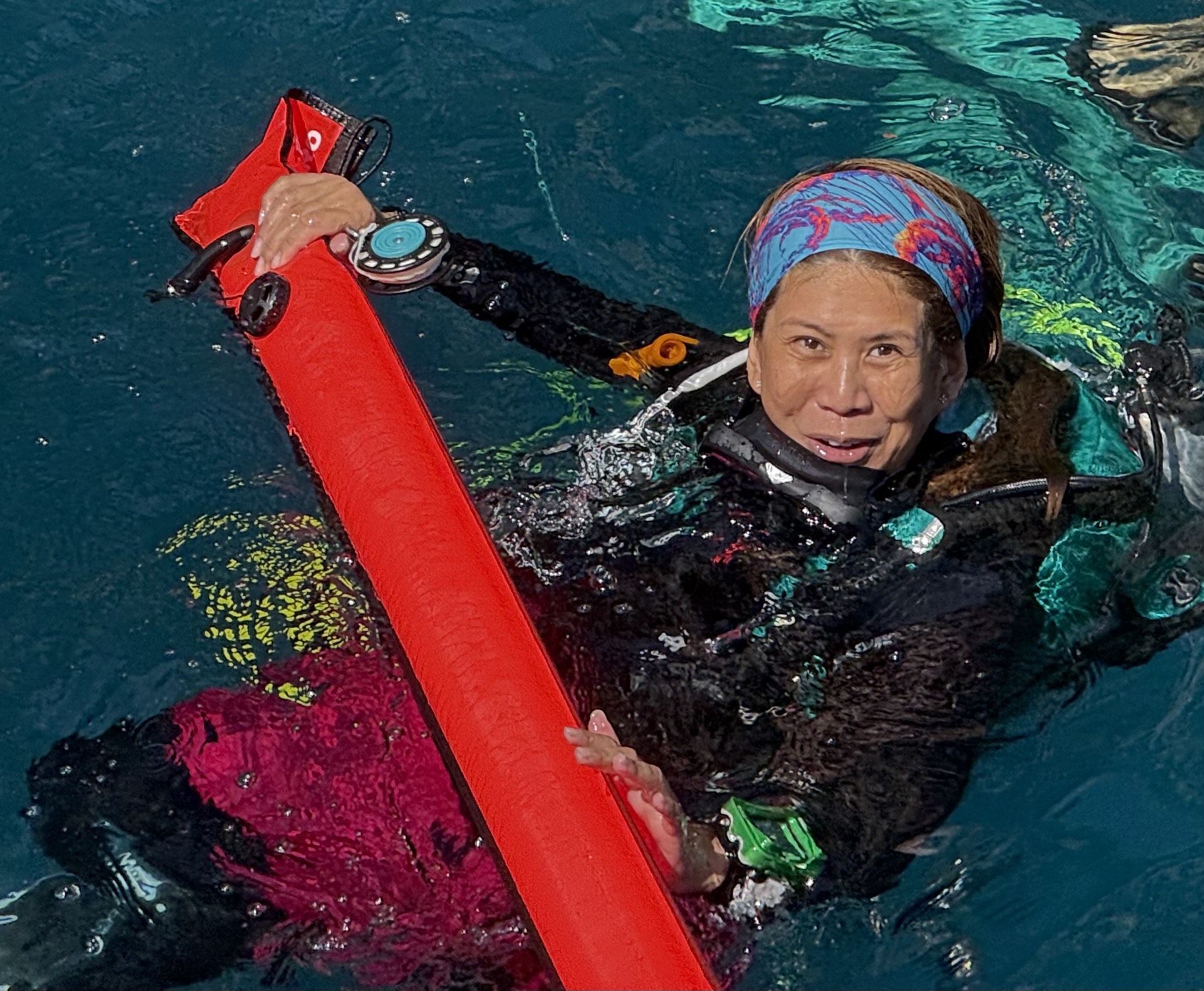 Christine Olivarez, winner of the 2025 Rescue Diver Challenge.