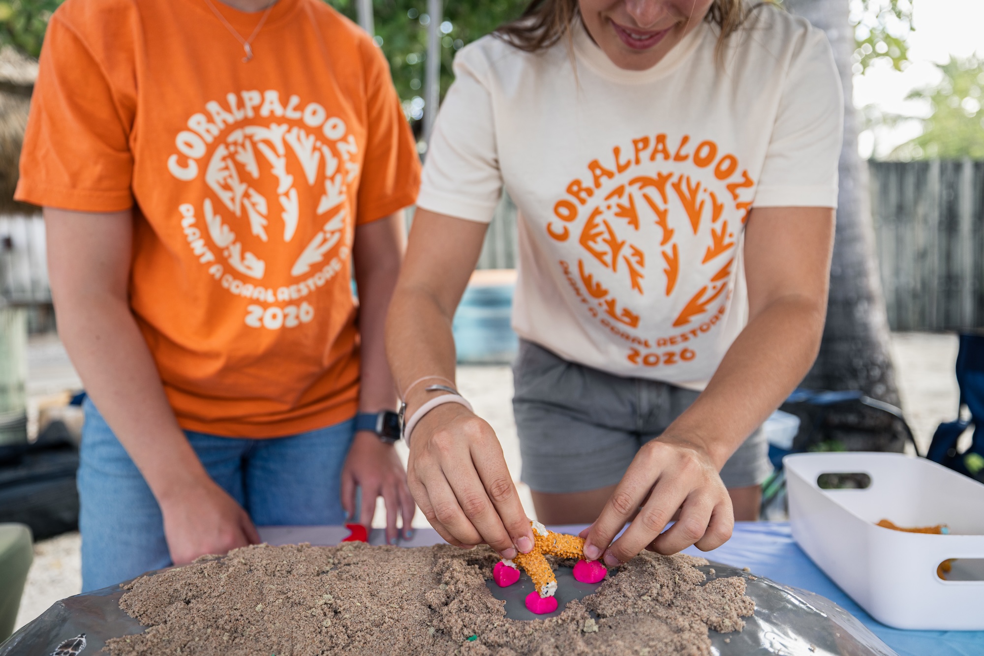 volunteers at demo table. image courtesy of Coralpalooza.