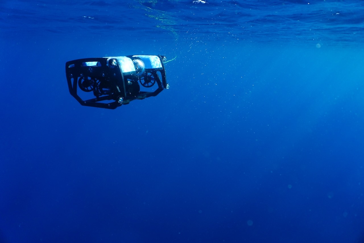 Blue ROV2 during coral reef project in Bunaken Island Marine Preserve, North Sulawesi, Indonesia